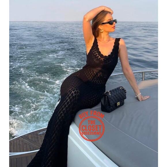 RARE!!! MANGO BLOGGER FAVE!!! Openwork Knit Maxi Dress NWT - Picture 10 of 16